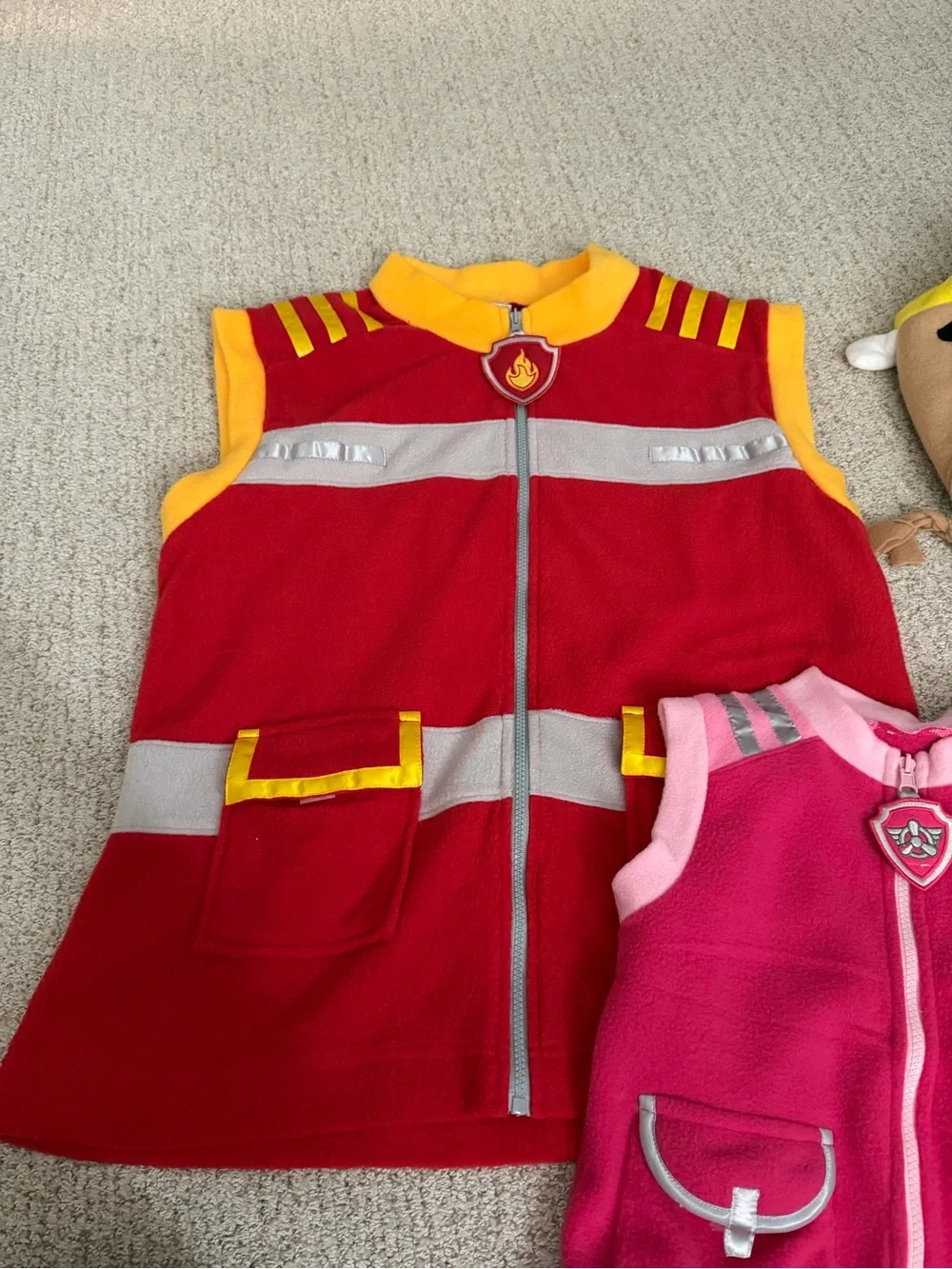 Paw Patrol Family Costume Vests Set - Red, Pink & Yellow